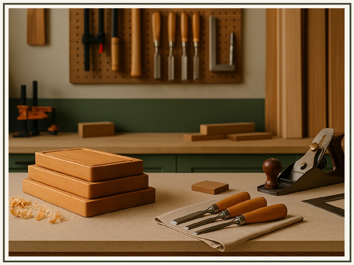 Detalhe de acabamento em madeira clara