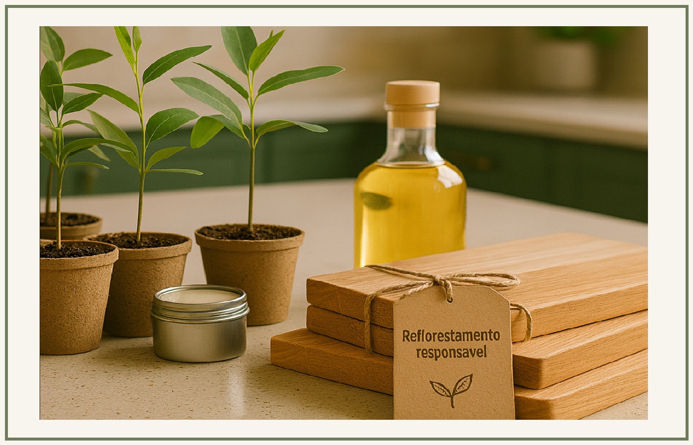 Floresta de reflorestamento ao pôr do sol